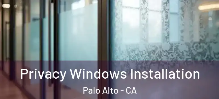  Privacy Windows Installation Palo Alto - CA